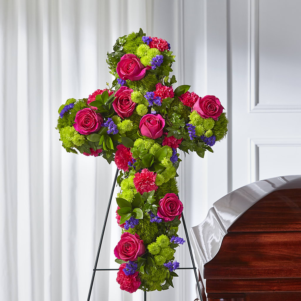 Tribute Rose Floral Cross – Decor Flowers And Events, Katy TX