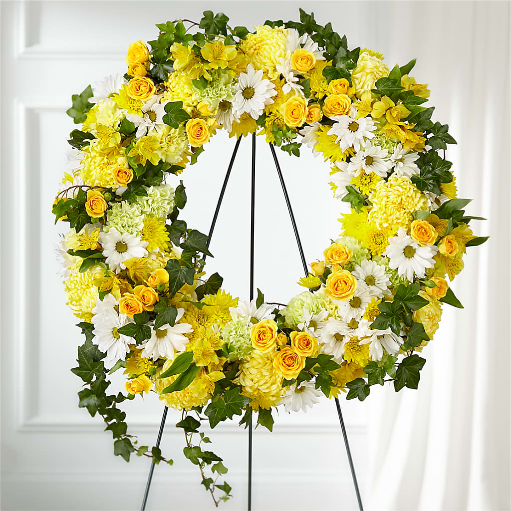 Golden Remembrance Wreath – Decor Flowers And Events, Katy TX