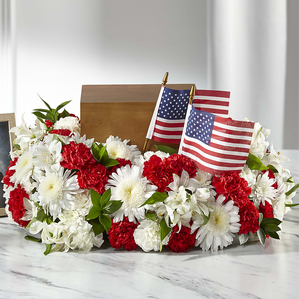Spirit of Patriotism Cremation Adornment – Decor Flowers And Events, Katy TX