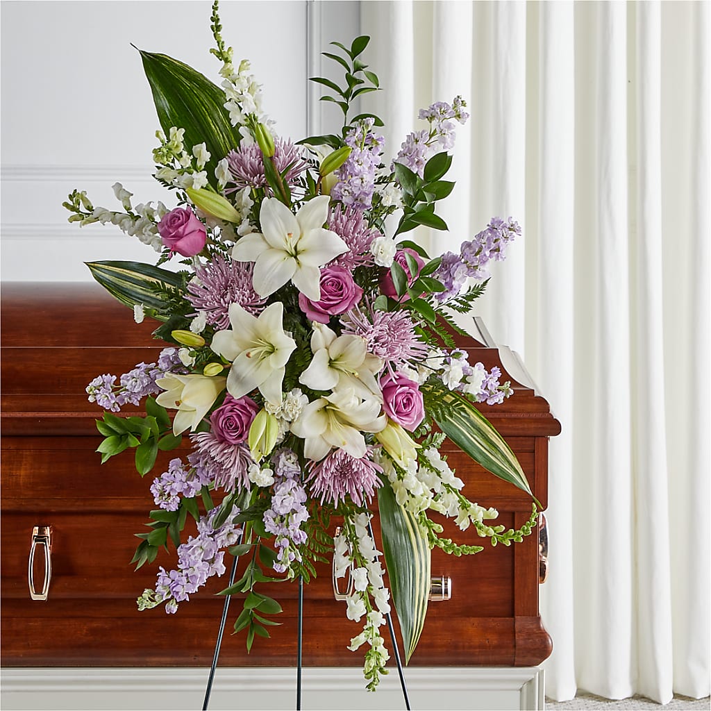 Grateful Hearts Standing Spray – Decor Flowers And Events, Katy TX