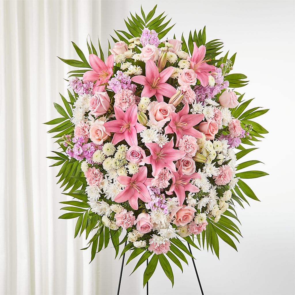 Offering Solace Standing Spray – Decor Flowers And Events, Katy TX