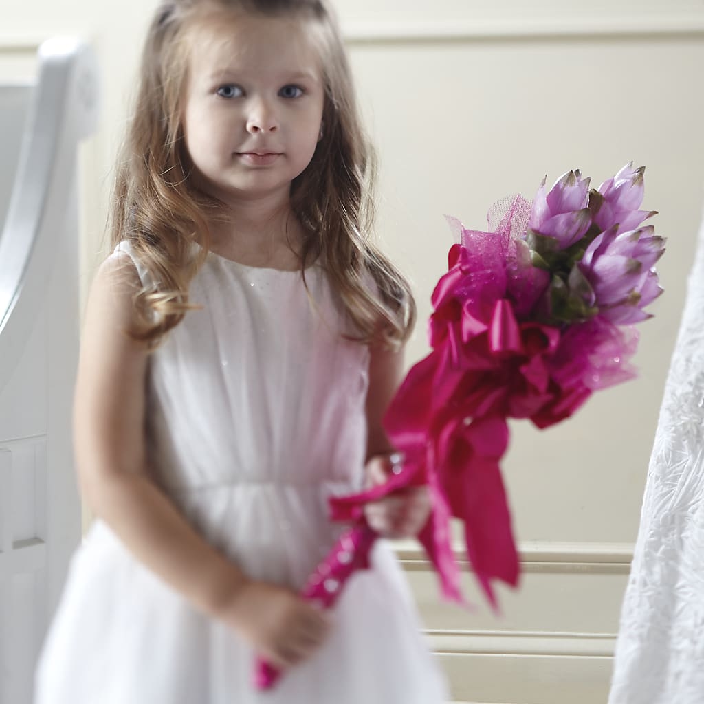 Sparkle Pink Flower Girl Bouquet – Decor Flowers And Events, Katy TX
