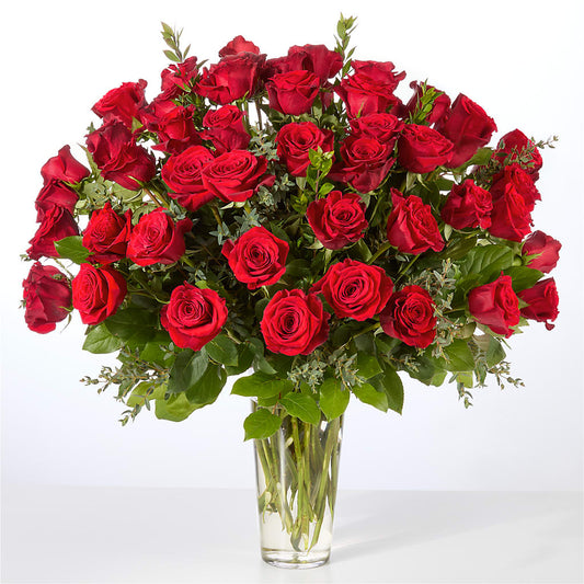 Forever Yours Fifty Stem Red Rose Bouquet –  Decor Flowers And Events, Katy TX